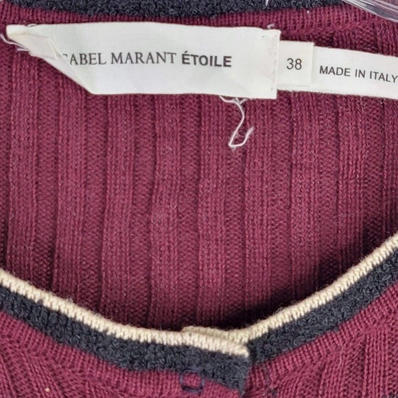 Etoile Isabel Marant Womens Knit Striped Sweater Sz 36 XS Henley SS Southwest - Picture 5 of 9